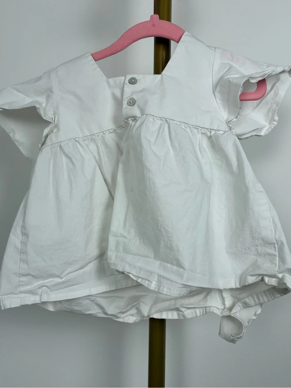 Zara White Ruffle Flower Peplum Blouse - Girls